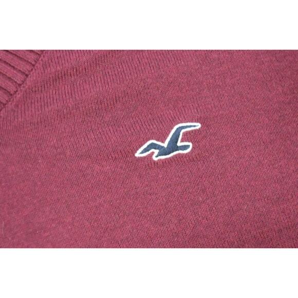 Hollister V Neck Sweater Burgundy Casual Prep Pull Over Mens Sz XL - Picture 6 of 8